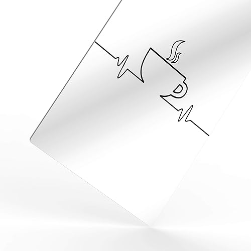 Miniatura 3 de HB Art Design Taza de café caliente en blanco y negro y línea de latido del corazón, arte de pared, arte de pared, decoración de cafetería,