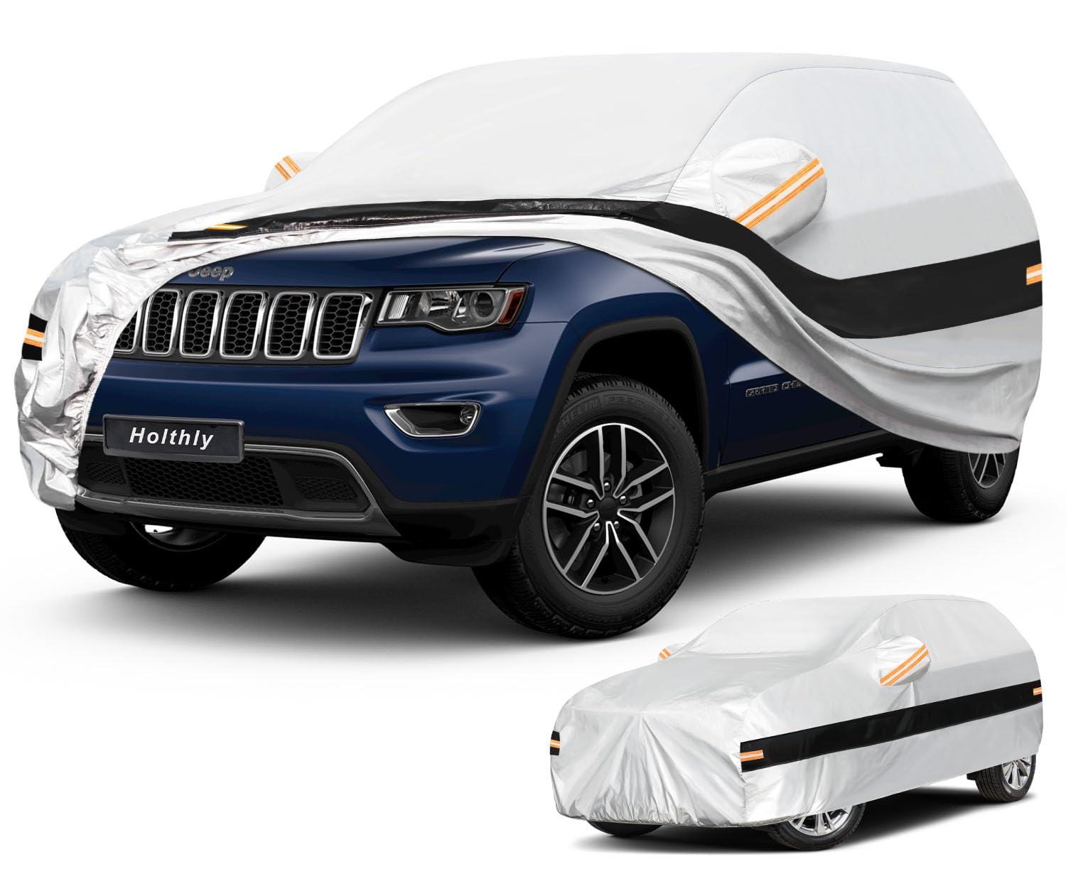 10 Layers SUV Car Cover Custom Fit for Jeep Grand Cherokee (2010-2026) Waterproof All Weather for Automobiles, Outdoor Full Cover Rain Sun UV Protection.Silver