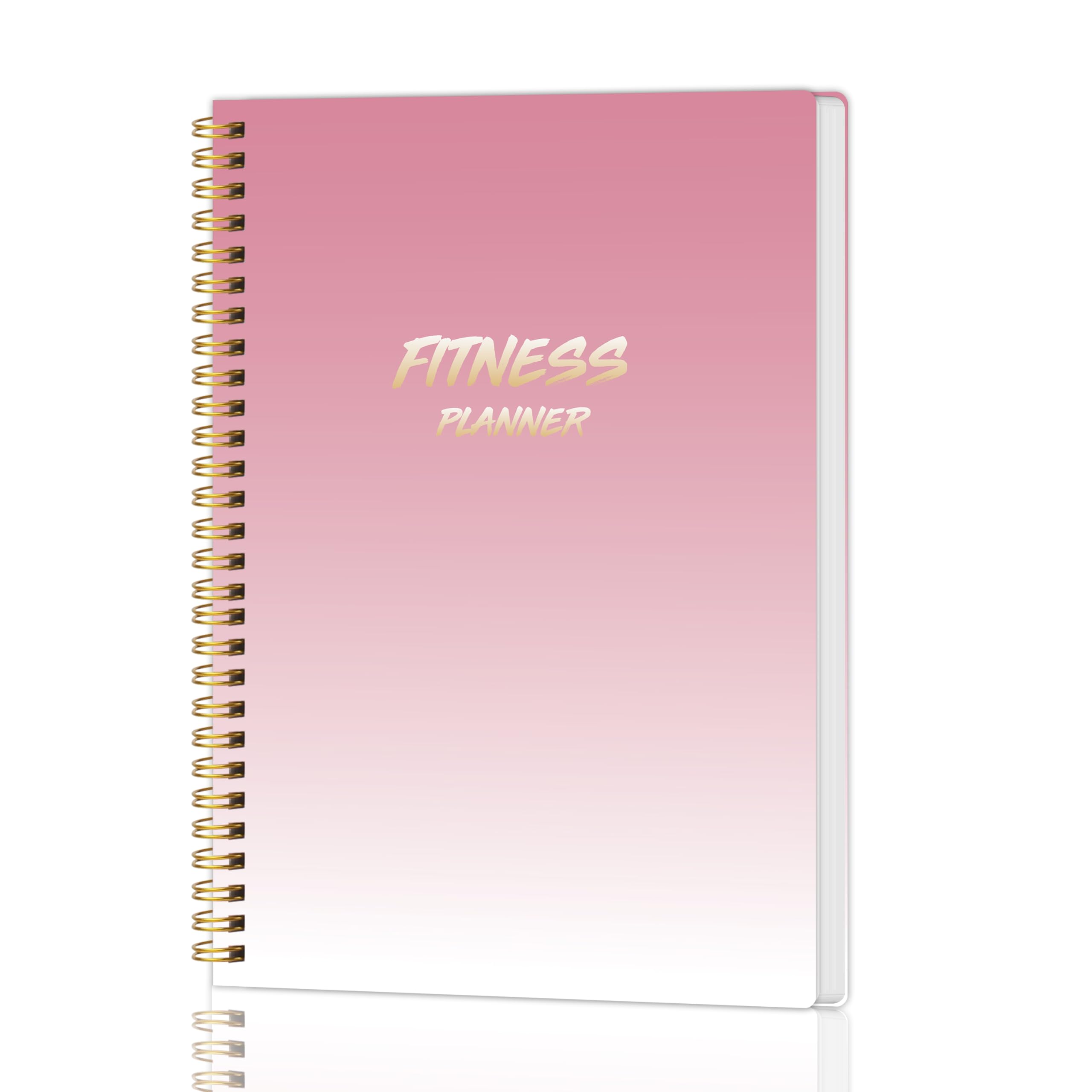 KAICN Workout Journal Fitness Planner for Women&Men，Workout Log Gym book for Tracking， Best Daily Exercise Logbook to Record Your Wellness Goals,A5(8.6"×5.9")-Pink Gradient