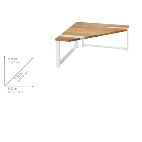 WENKO Louisa - Estantería esquinera de Cocina pequeña de Madera de Acacia y Metal, 30 x 15 x 30 cm, Color Blanco - imagen 3