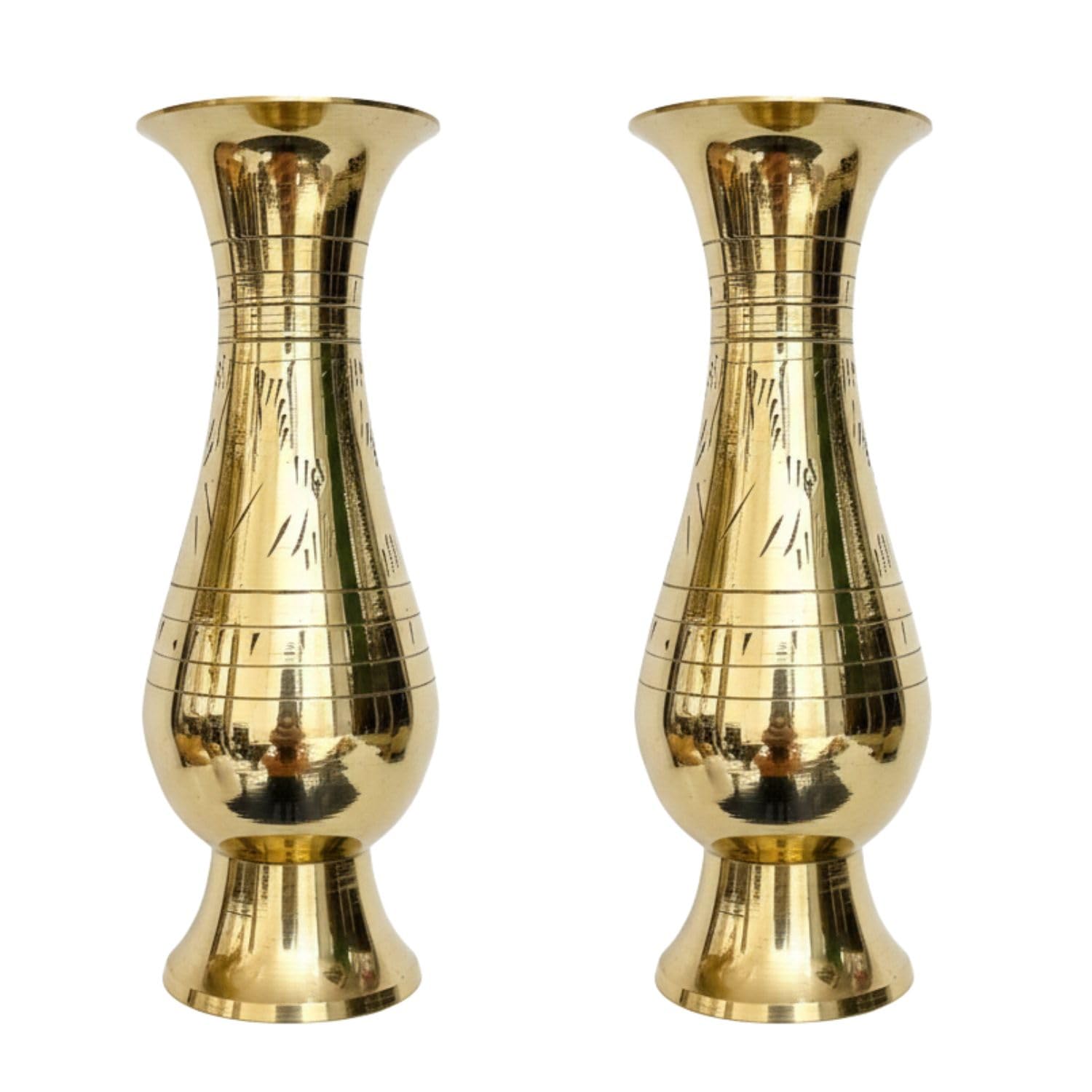 Brass Flower Vase Pure Hand Crafted Flower Vase for Home Decoration Set of 2 Vase Vintage Vase-image-19