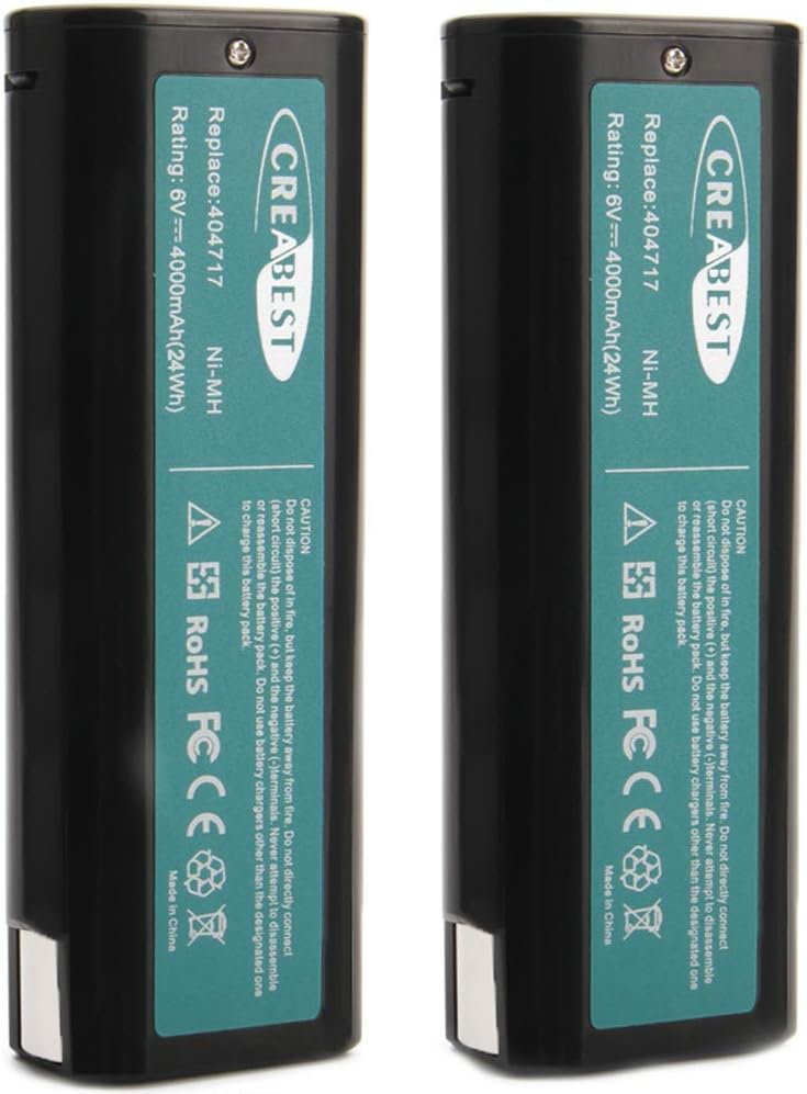 CREABEST 2 Pack 4.0Ah 6V Battery Compatible with Paslode 404717 B20544E 404400 900400 900420 900421 900600 901000 902000 B20720 CF-325 IM200 F18 IM250 IM250A IM350A IM350CT PS604N Ni-MH Battery