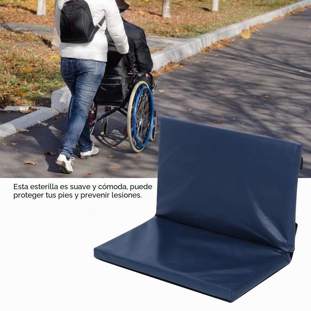 Reposapiés Para Silla De Ruedas, Almohadilla De Apoyo Para Las Piernas Cuero De Primera Calidad Y Algodón Reposapiernas Para Silla De Ruedas Almohadilla Acolchada(16 * 20 * 1 pulgada, azul)