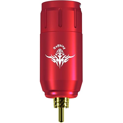 Tattoo Battery Power Supply RCA Spare Portable Rechargeable Cordless Motor for Tattoo Pen Rotary Tattoo Machine Permanent Makeup Equipment (RCA Red)