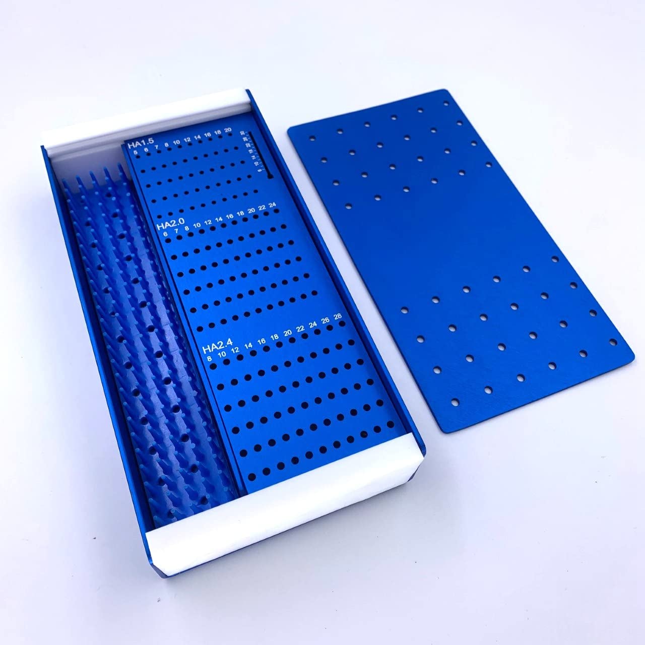 Blue Color Sterilization Tray Screws Case Rack Box for HA1.5mm 2.0mm 2.4mm Small Animal Veterinary Orthopedics Instruments Tray