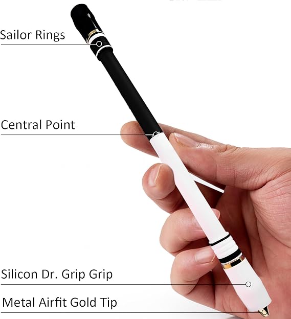 Pen Spinning Pens Menowa Non Slip Mod, Medium Weight Handmade Fidget Spin Pen for Beginner and Intermediate, Black and White