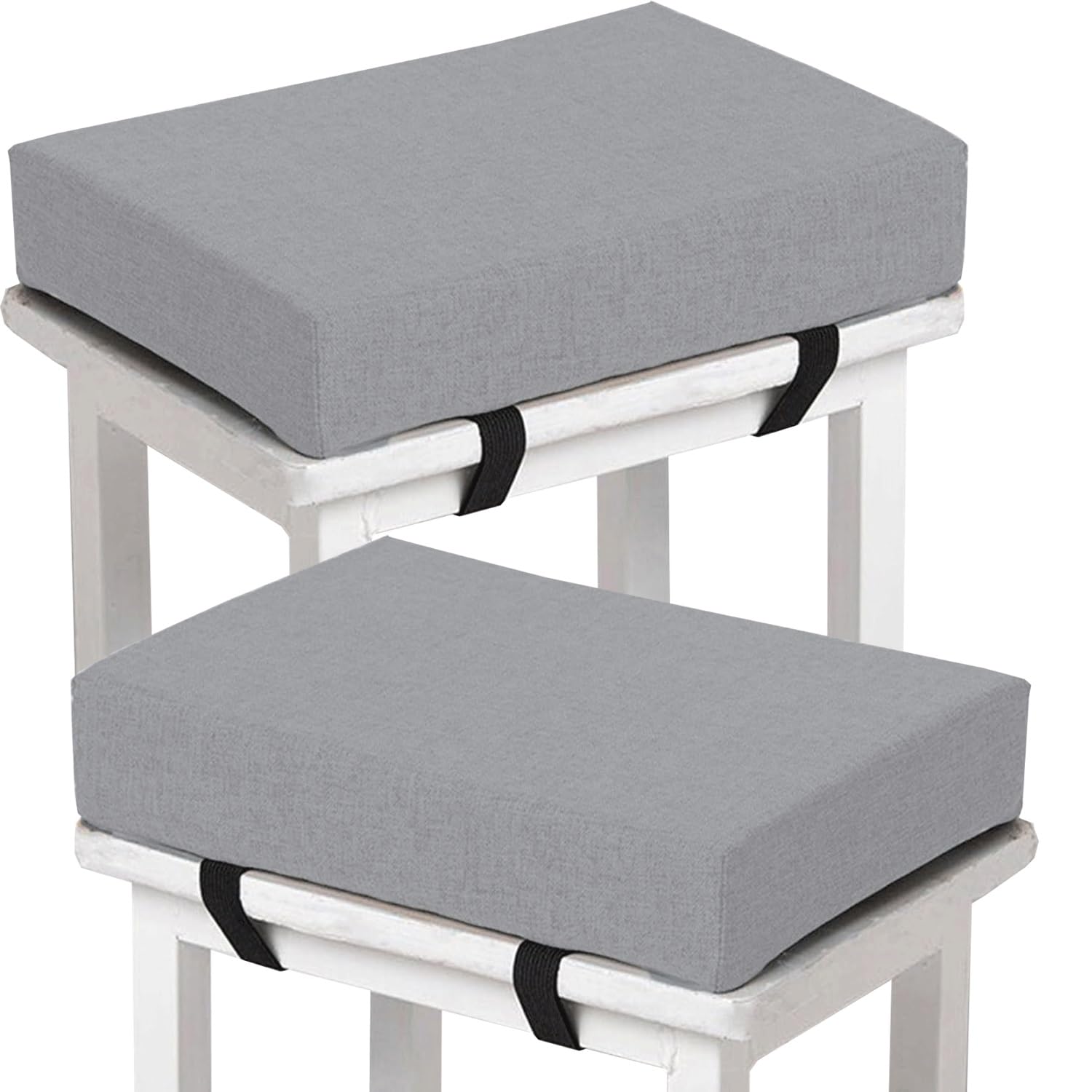 Memory Foam square Seat Cushion3/ 5/8cm thick,35/40/45/50cm rectangular Stool Cushion,Anti - Slip, Seat Cushion seat pads dining chairs with Removable Cover for Kitchen Bar Chairs(H2,2pcs 40x40x3cm)