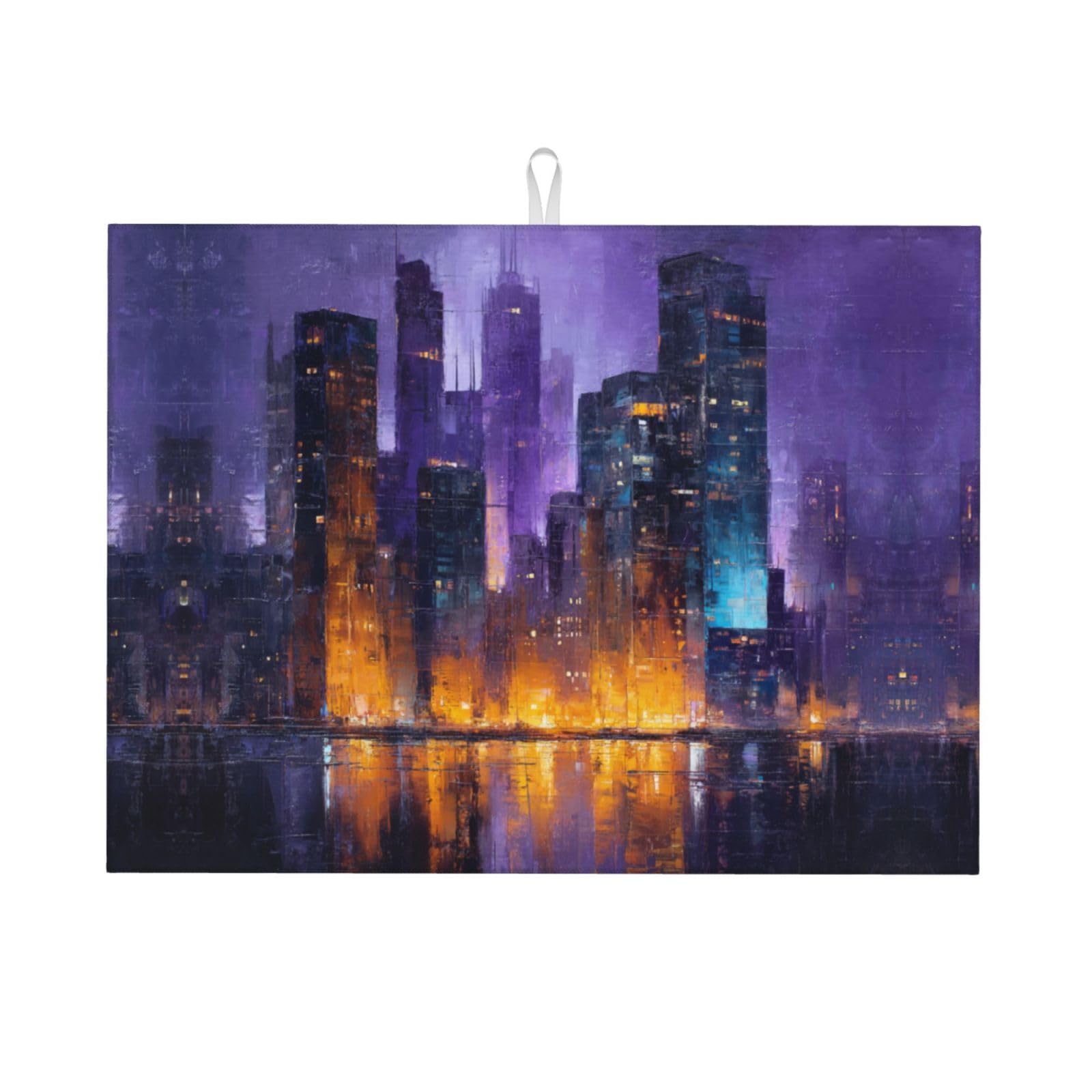 Cityscapeprint Dish Drying Mat, Microfiber Dry Pad, Quick-Drying Dish Drainer Board Mat For Kitchen Counter-Top Tabletop Accessories,24x18 Inch