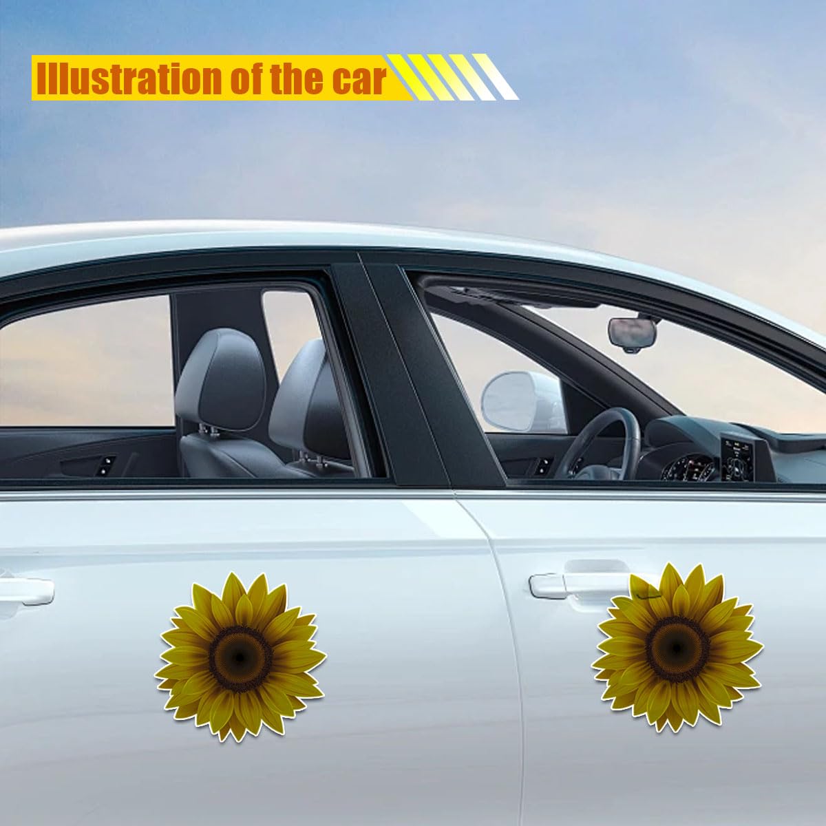 4" USA Flag Sunflower Vinyl Sticker Sun Flower Laptop Car Vehicle Window V01 7 thumbnail image