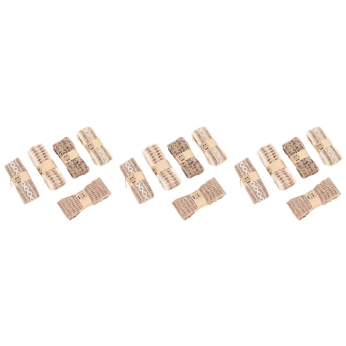 15piezas Cintas De Arpillera y Encaje De Para Manualidades Paquete De Decoración De Bodas y Material Resistente y Elegante Para Proyectos