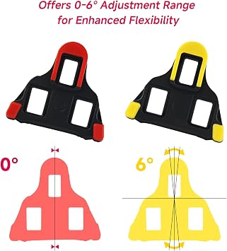 4pcs compatible with Shimano SPD cleats, durable non-slip pedal cleats for road and indoor bicycles (yellow/red)