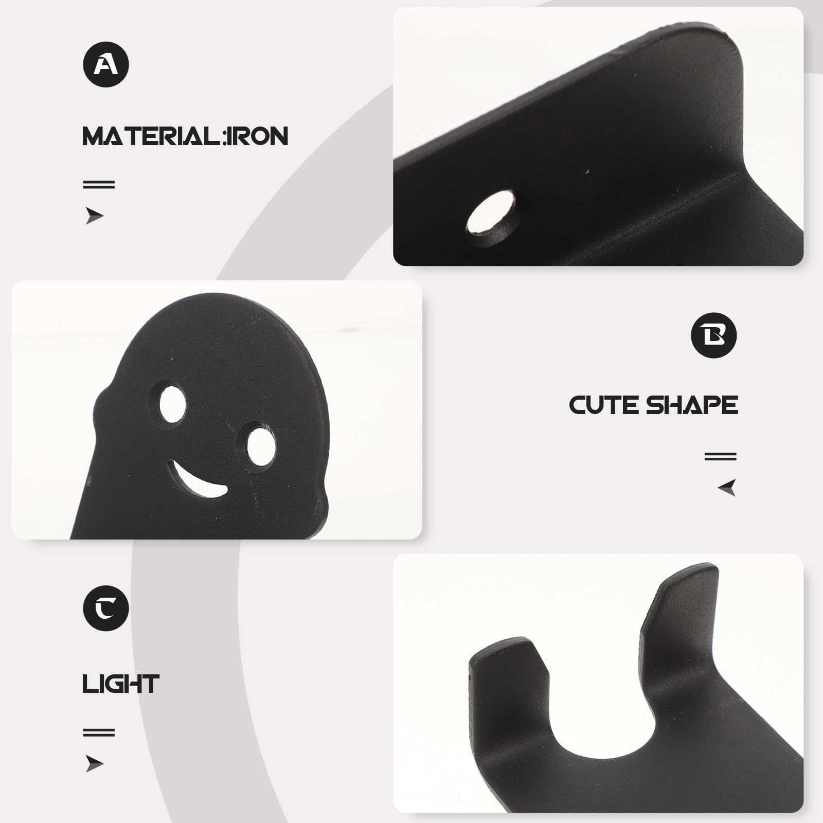 iplusmile Supporto Muro Bici Nero in Ferro e Abs per Pedale Gancio Resistente e Salvaspazio Facile da Usare per Riporre Bici in Soggiorno