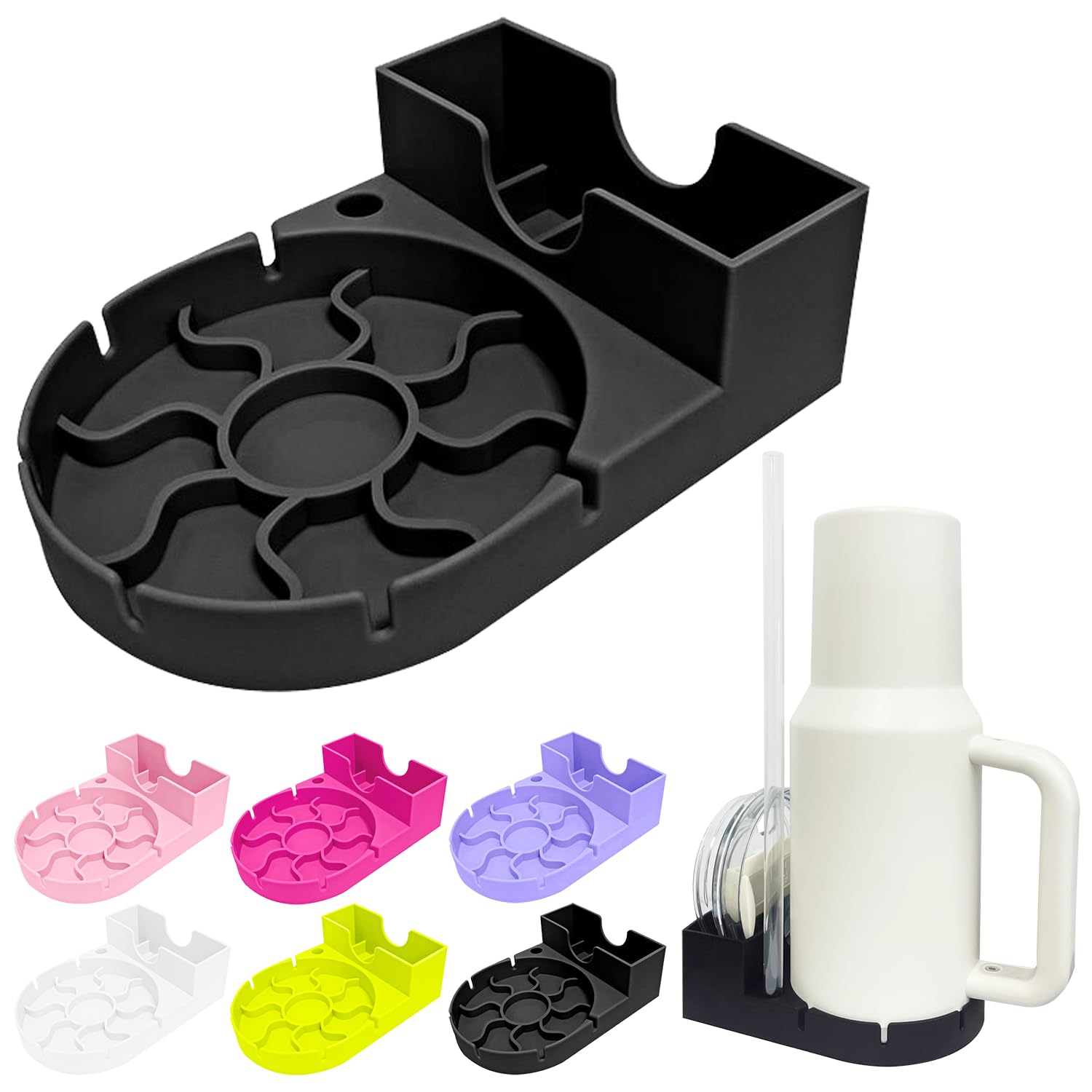 WORBSS Silicone Drying Rack for Stanley Cup 20 30 40oz Tumbler & Hydro Flask & Simple Modern Trek, Drain Rack Accessories for Water Bottles Tumblers