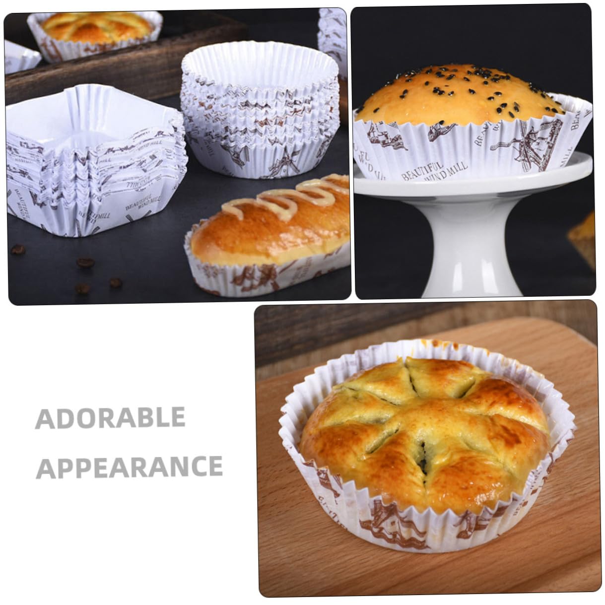 Cabilock 300 Piezas Capacillos de Papel para Pasteles Redondos a Prueba de Grasa para Hornear Muffins y Cupcakes