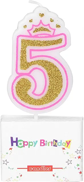 Numeric Candle, Smokeless Wax Gold Fashionable 1-10 Wedding...