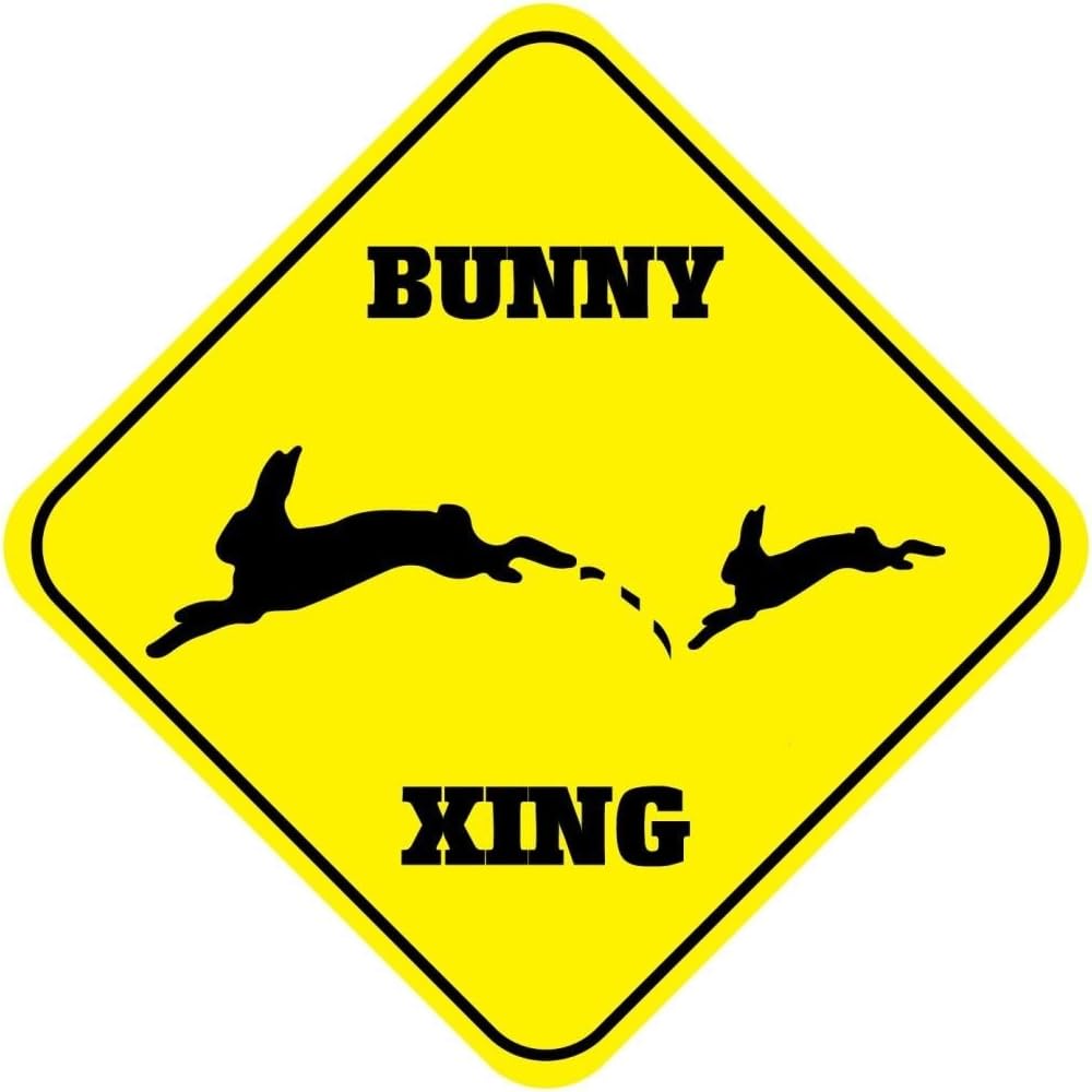 Bunny Crossing Funny Novelty SignVinyl Sticker Decal 8