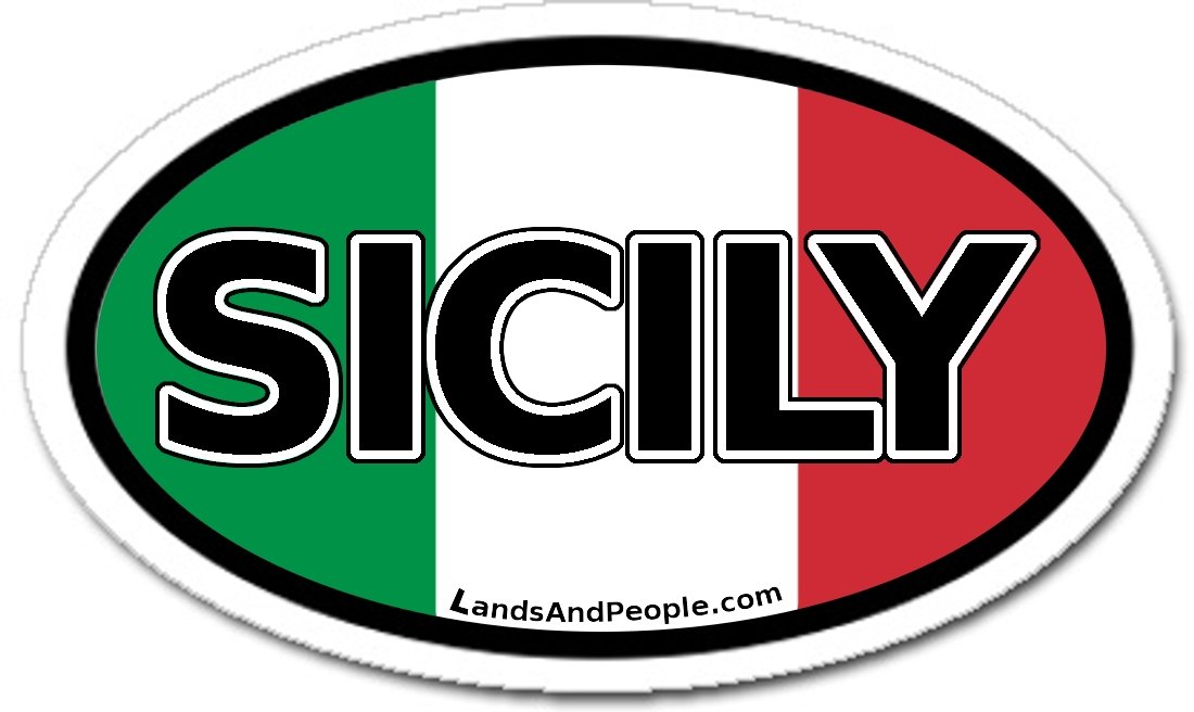 Sicily Italy Region Car Bumper Sticker Decal Oval