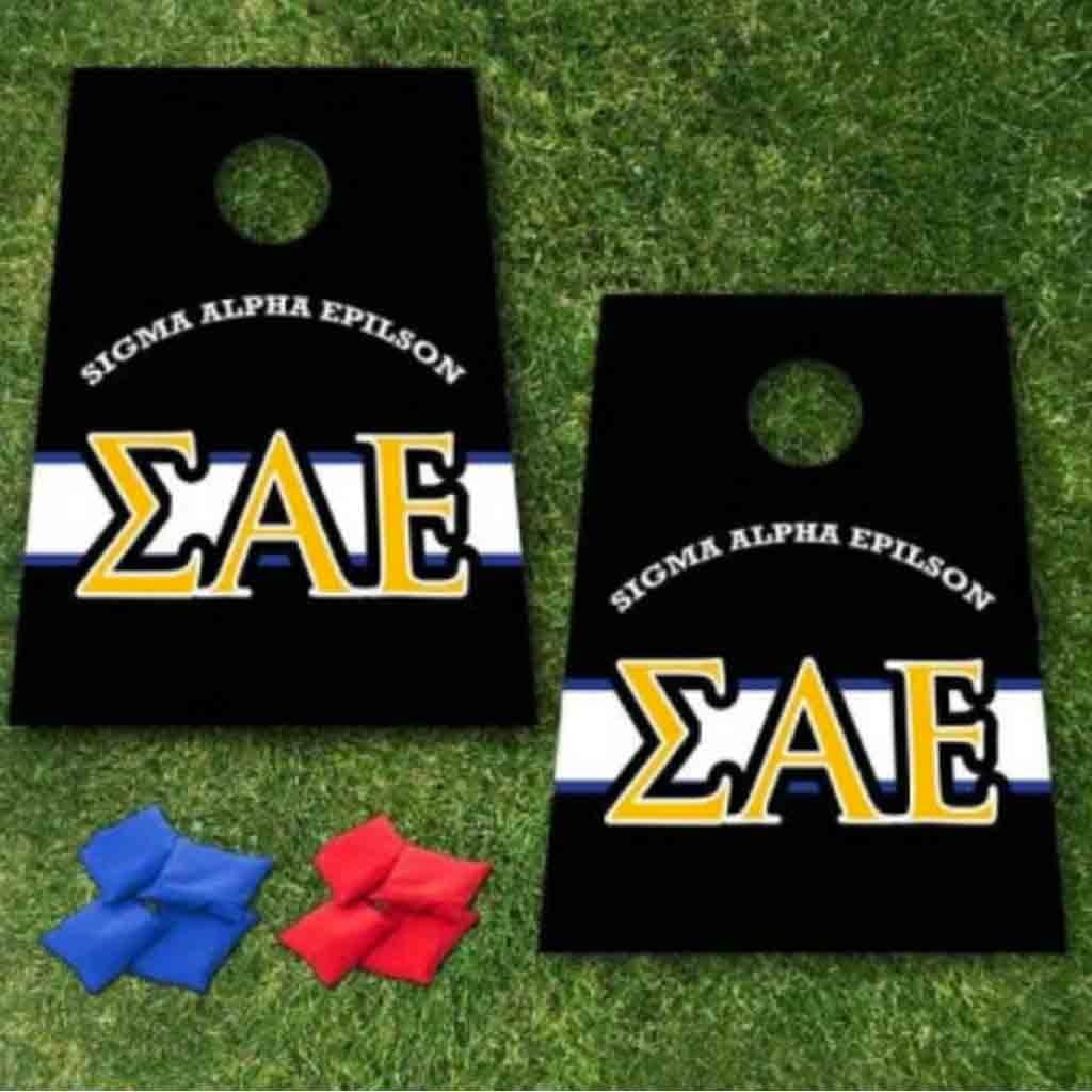 VictoryStore Cornhole Games - Sigma Alpha Epsilon Cornhole Bag Toss Game 8 Bags Included, Officially Licensed