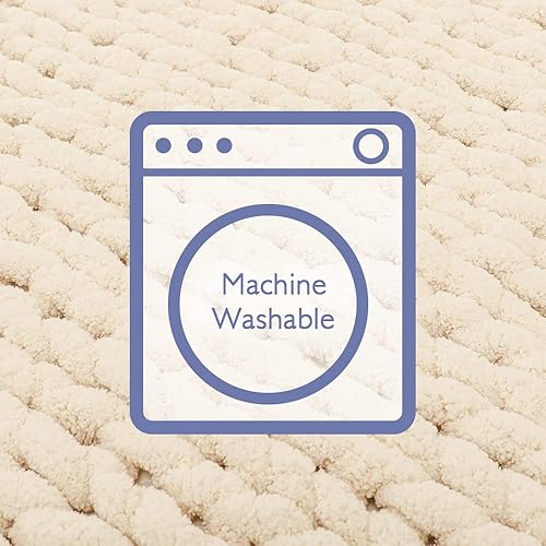 Miniatura 7 de Bigacogo Manta de punto grueso de 40 x 80 pulgadas, manta de felpilla 100% tejida a mano, manta grande de punto trenzado suave y grueso, manta