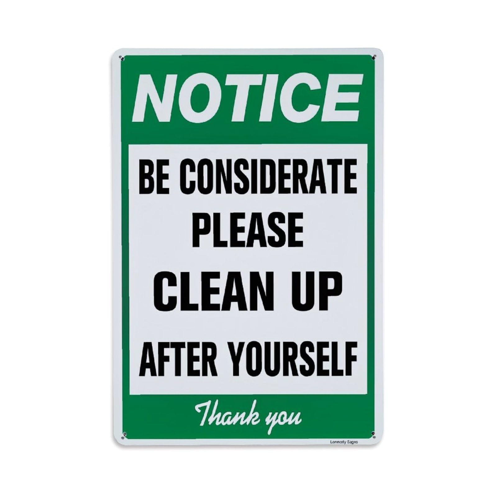 Jdfenggu Vintage Notice Be Considerate Please Clean Up After Yourself Thank You Retro Metal Tin Sign, Decor Art Poster For Bar, Home, Man Cave, Kitchen, Laundry Room Gift 8X12inch