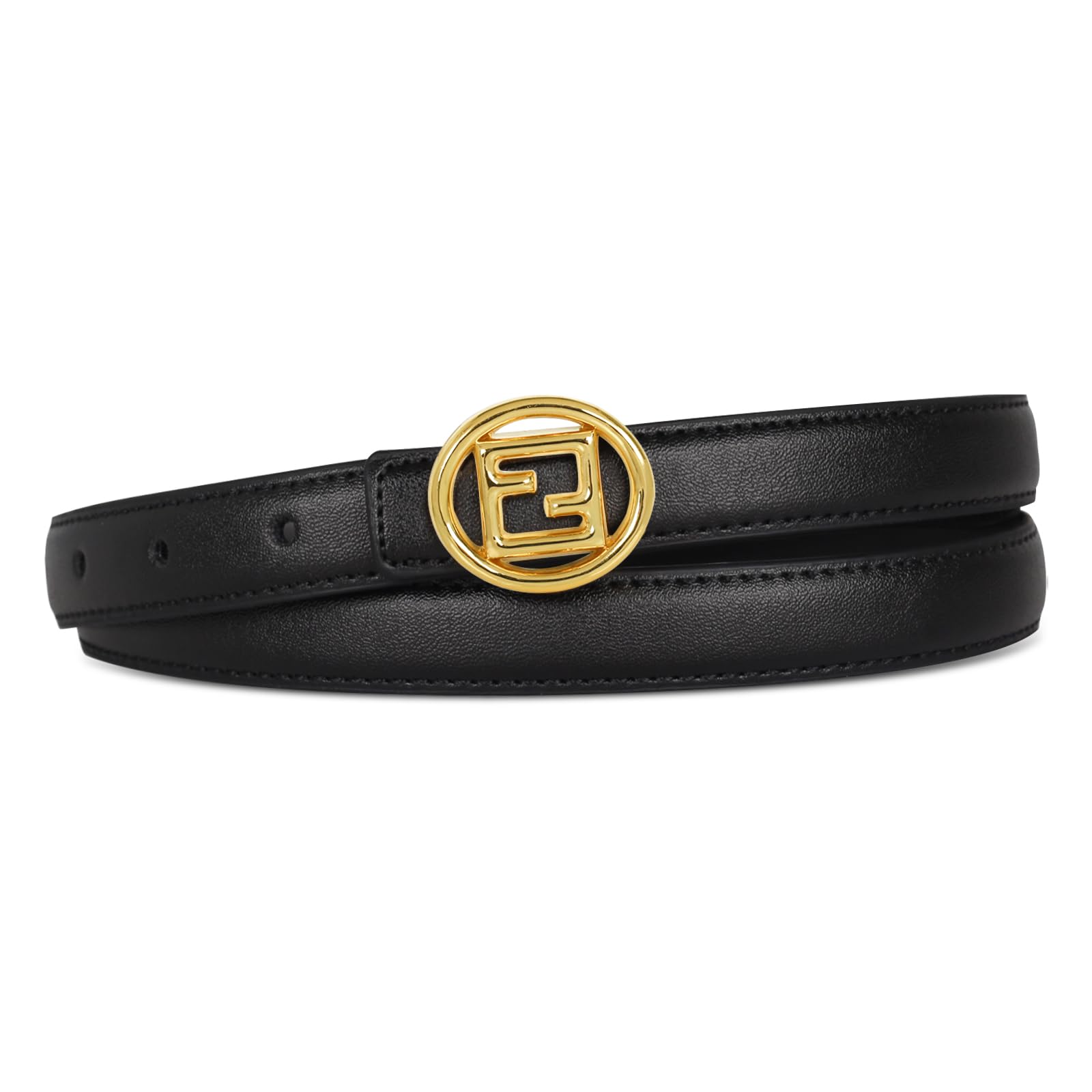 Women's Leather Belt with Buckle - Ideal for Dresses, Jeans, and Coats