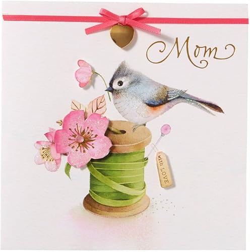 Miniatura 6 de NIQUEA.D Tarjeta del día de la madre, pavo real sobre verde azulado, incluye un sobre único de sentimiento y coordinación (NMD-0013)