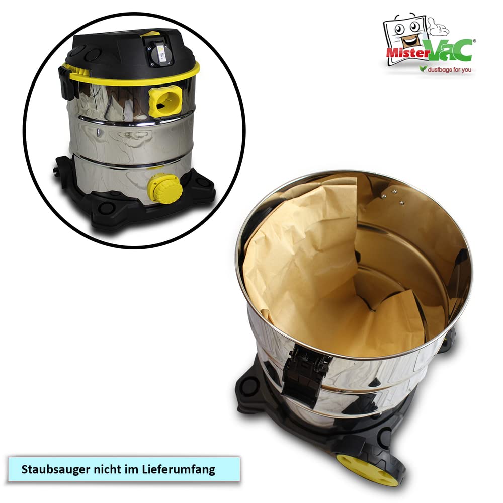 MisterVac 10 Sacchetti Per Aspirapolvere Compatibili Con Helo S-30L, Carta Multistrato, Filtrazione Ottima, Sacchi Di Ricambio