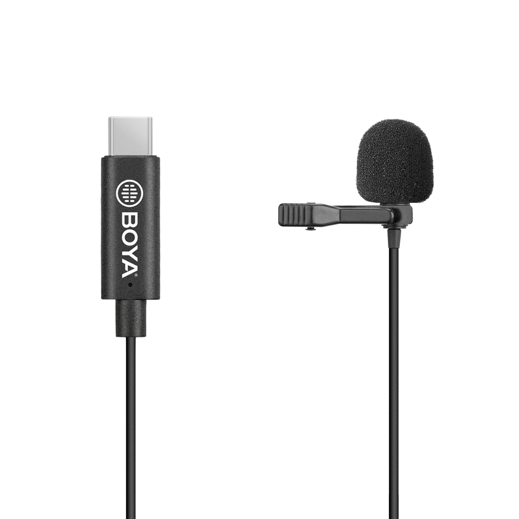 Walimex pro Boya M3 mikrofon wtykowy typu USB-C – mały, wydajny mikrofon lawalierski 50 Hz – 20 kHz do smartfonów, tabletów, komputerów PC ze złączem USB-C, do wywiadów, vlogowania, moderowania