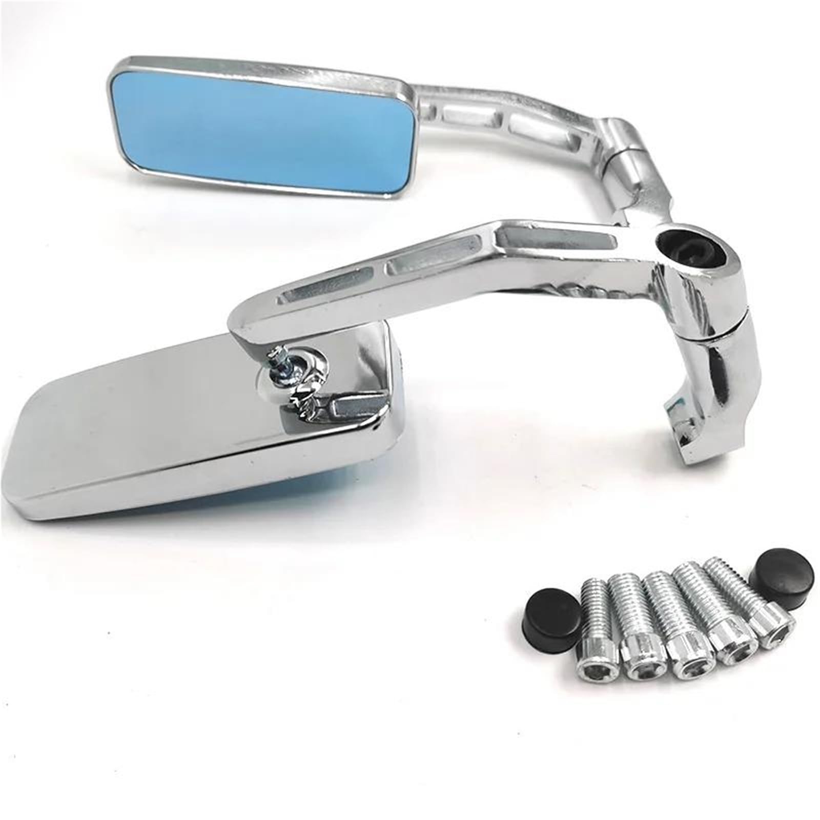 Specchio moto Specchietto Retrovisore Moto Specchietto Laterale In Lega Alluminio 8 10MM Universale Per FZ6 Per FZ8 Per FZ09 Per PCX 150 160 Per Z650(Chrome)