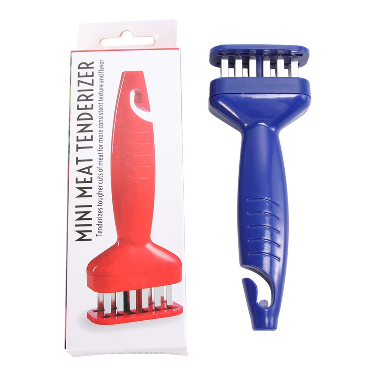 FUNOMOCYA Stainless Steel Steak Tenderizer with Plastic Handle Efficient Meat Loosening Machine for Beef Pork Chicken Easy to Use with Cover Kitchen Prop for Home and Shop