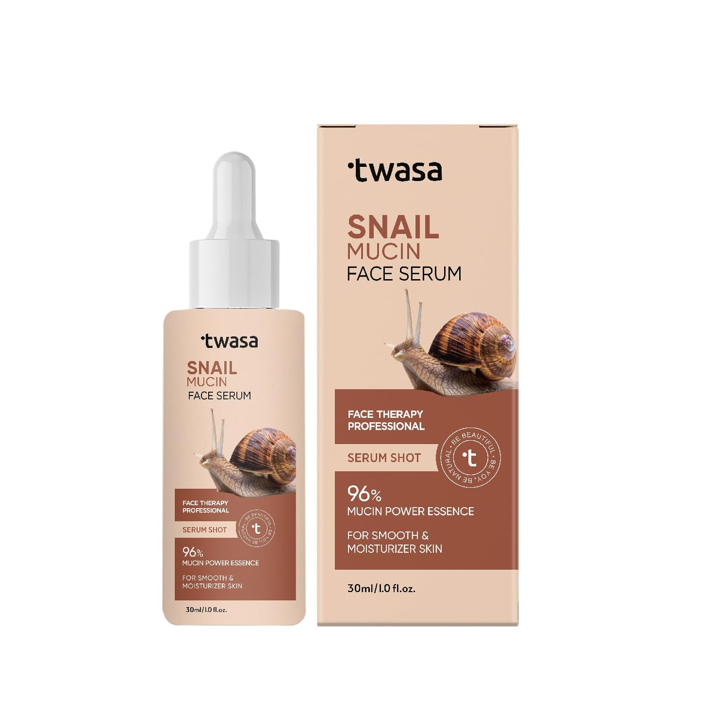 Twasa Advanced Snail Mucin 96 Power Essence Face Serum for Improve Skin Texture | Dull Skin, Fine Lines & Fights Signs of Aging| Korean Skincare For All Skin Types | 30ml