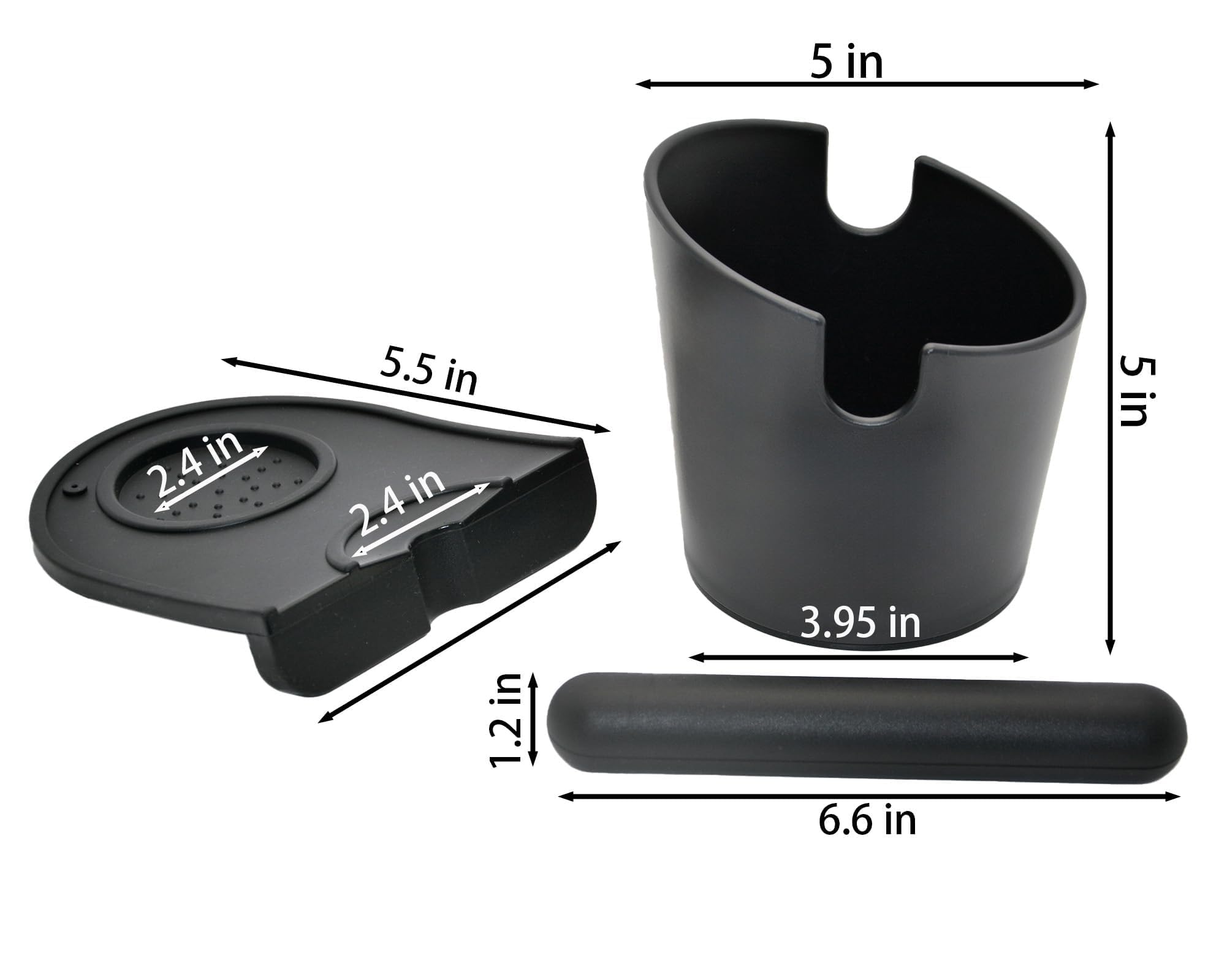 IAOSEN Set di 2 tappetini per caffè espresso da 12,7 cm, in silicone, con barra rimovibile e base antiscivolo, per casa, ufficio, barista, bar, negozio