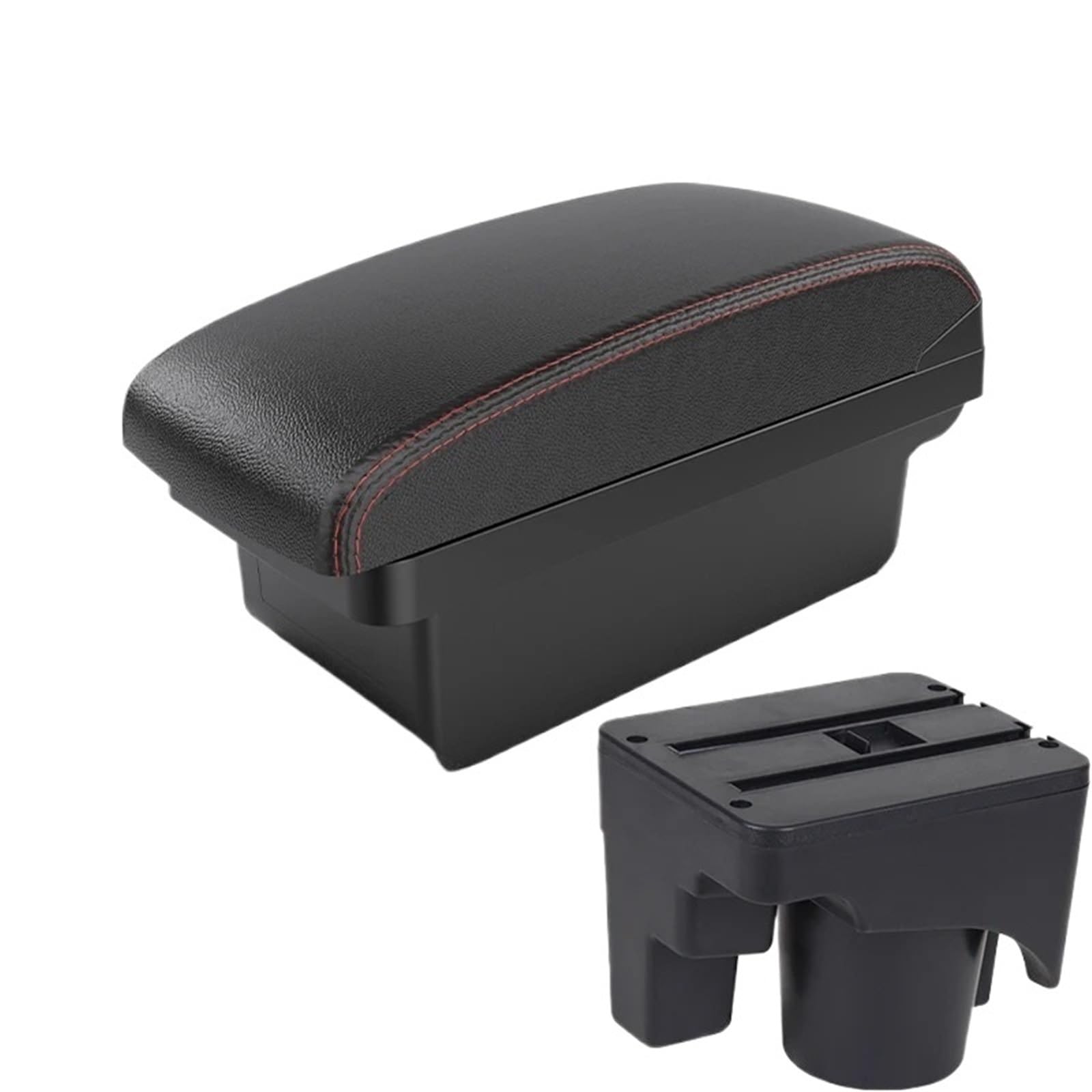 NOKRGQW Car Armrest Box For VW For Golf 6 For Golf 5 Mk6 MK5 For Jetta 5 Sagitar Car Armrest Storage Box(A1 Black red NO USB)