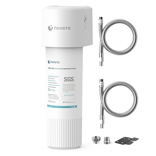 NOVETE Sistema de filtro de agua para debajo del fregadero, 12 meses8 K galones, certificado NSFANSI 42372, reduce el plomo, cloro, malos sabores y