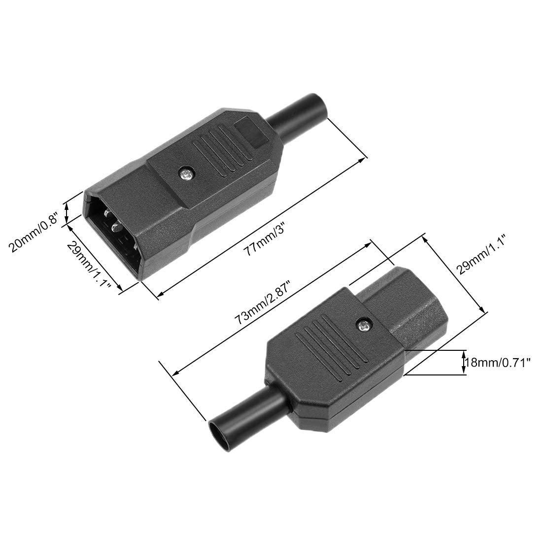 Lz-14-t2 Lz-14-1iec60320 C14 Ac De Entrada Enchufes Conectores Con Cubierta Ac 2