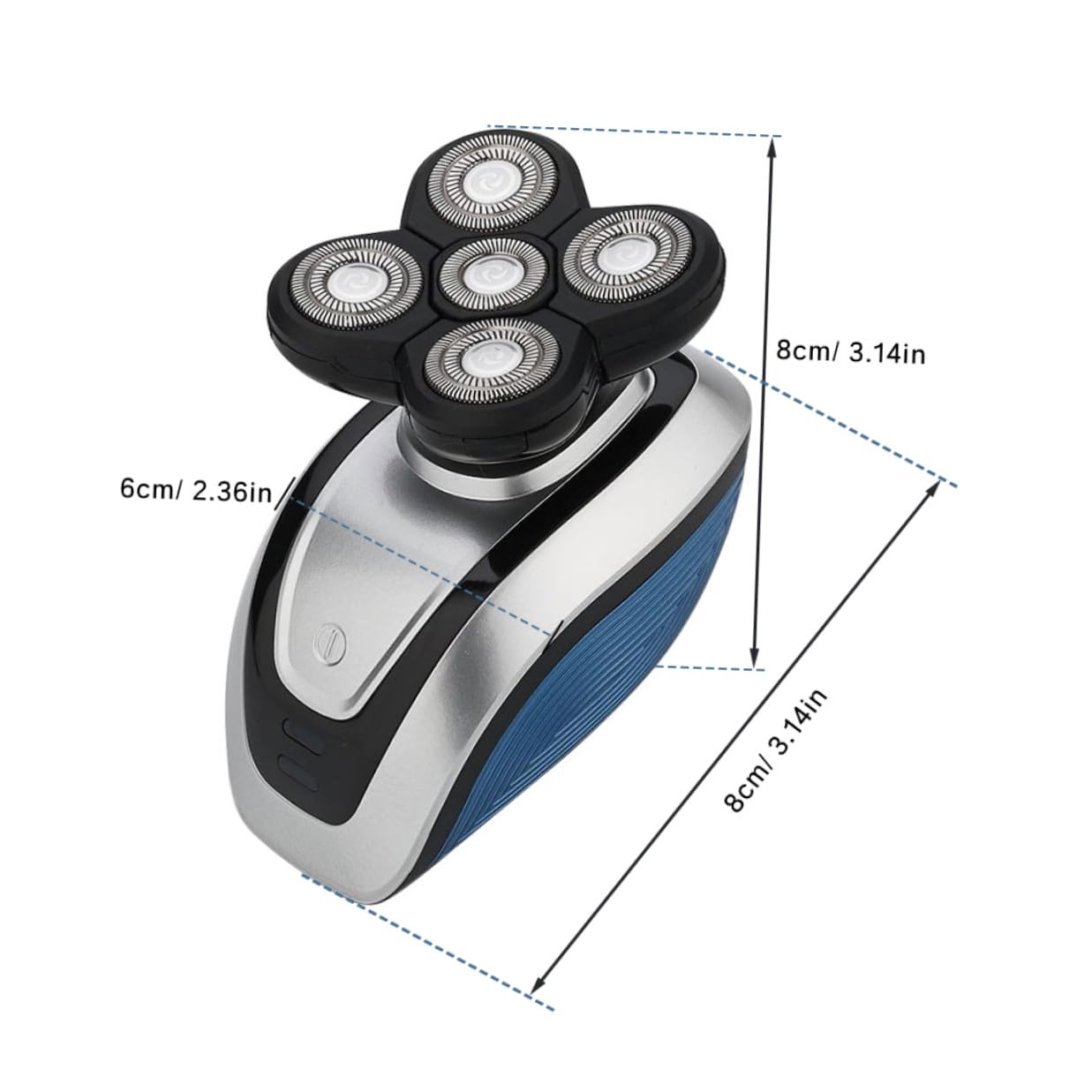 Abaodam Rasoio Elettrico Uomo 5 Lame Flottanti 4d Ipx6 Rasoio Barba e Testa Ricaricabile USB per Uso Quotidiano