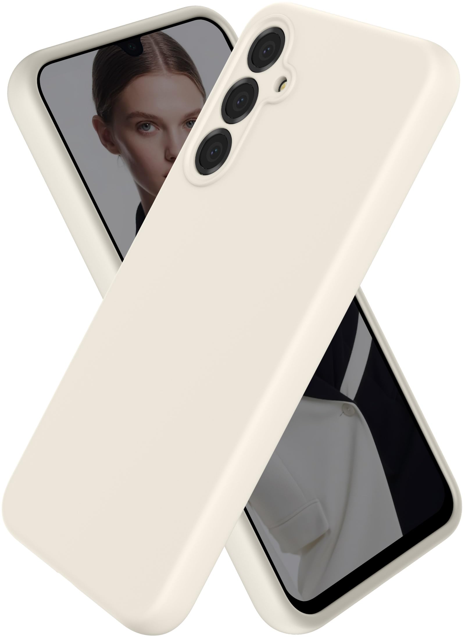 CUZMIGO for Samsung Galaxy A16 5G Phone Case, Soft Silicone Slim-fit Phone Cover with Camera Protection, Anti-Scratch & Cute Colors, Off White