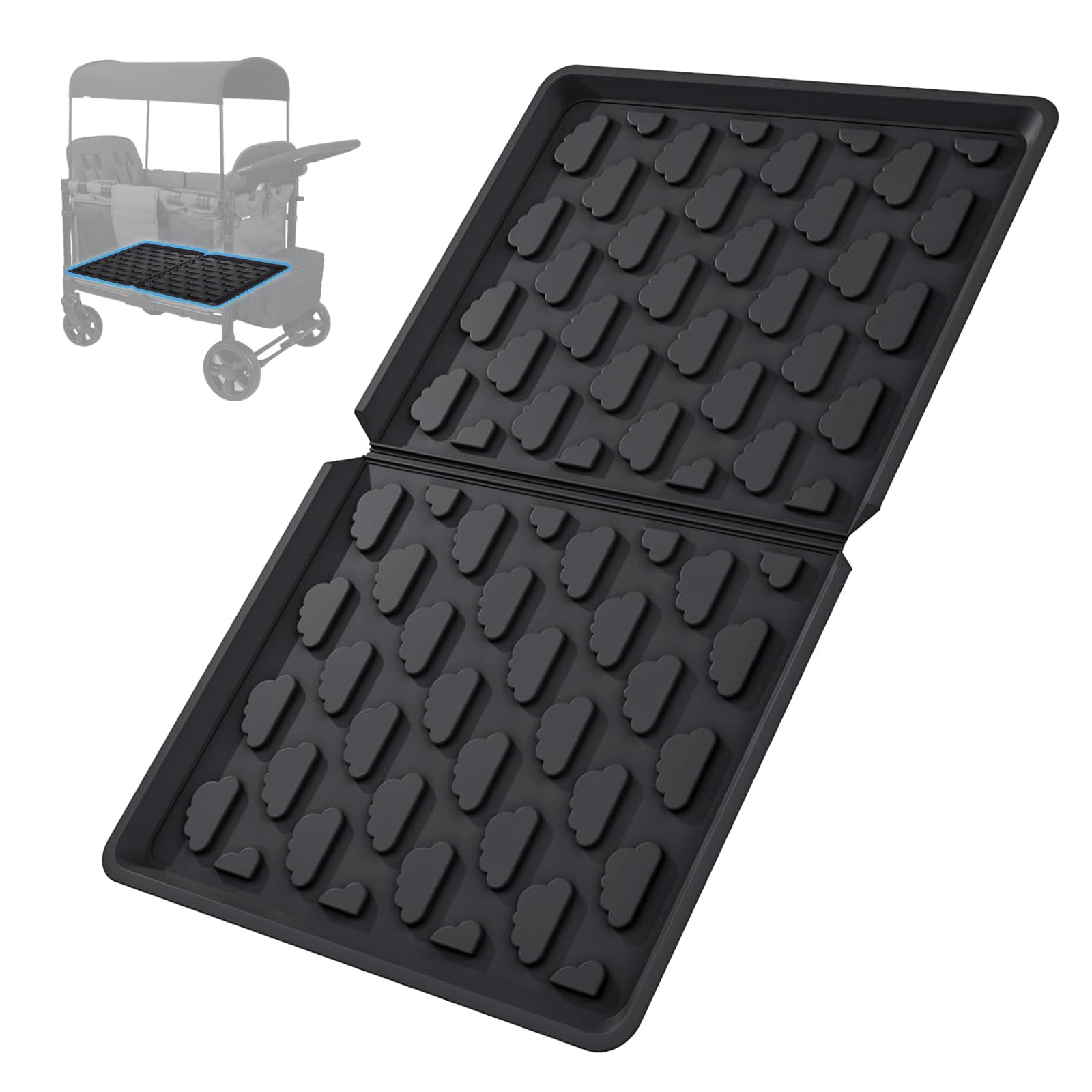 All Weather Mat for Wagon W4 Accessory - Compatible with Wonderfold Stroller Wagons W4, Silicone Floor Mat Protect Wagon W4 from Sand, Dirt, and Water