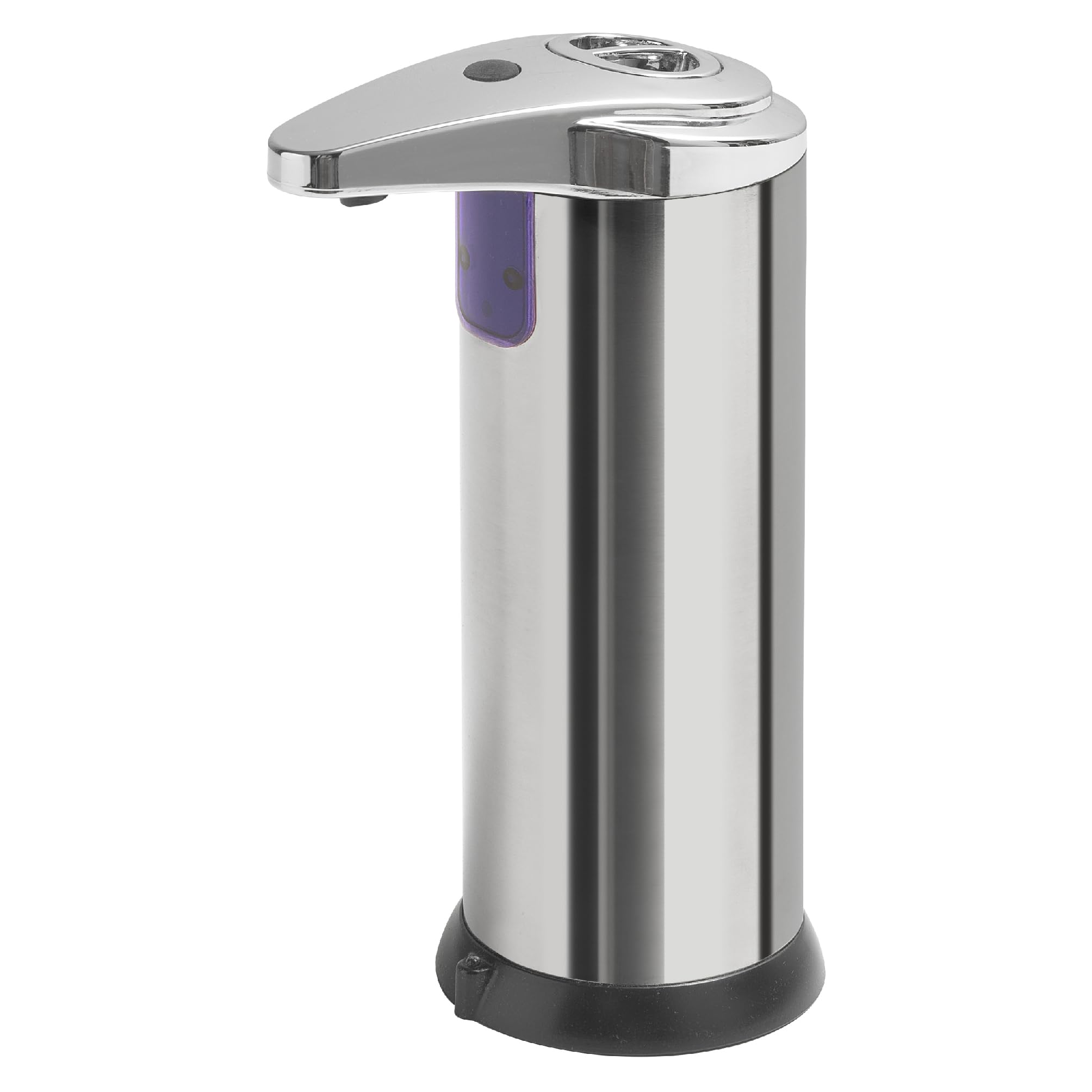 Gedy CHROMIS Dispensador jabon baño automatico y Gel higienizante con Capacidad de 240 ml, Cromo, Acero INOX y ABS, 7,4 x 11,3 x 18,4
