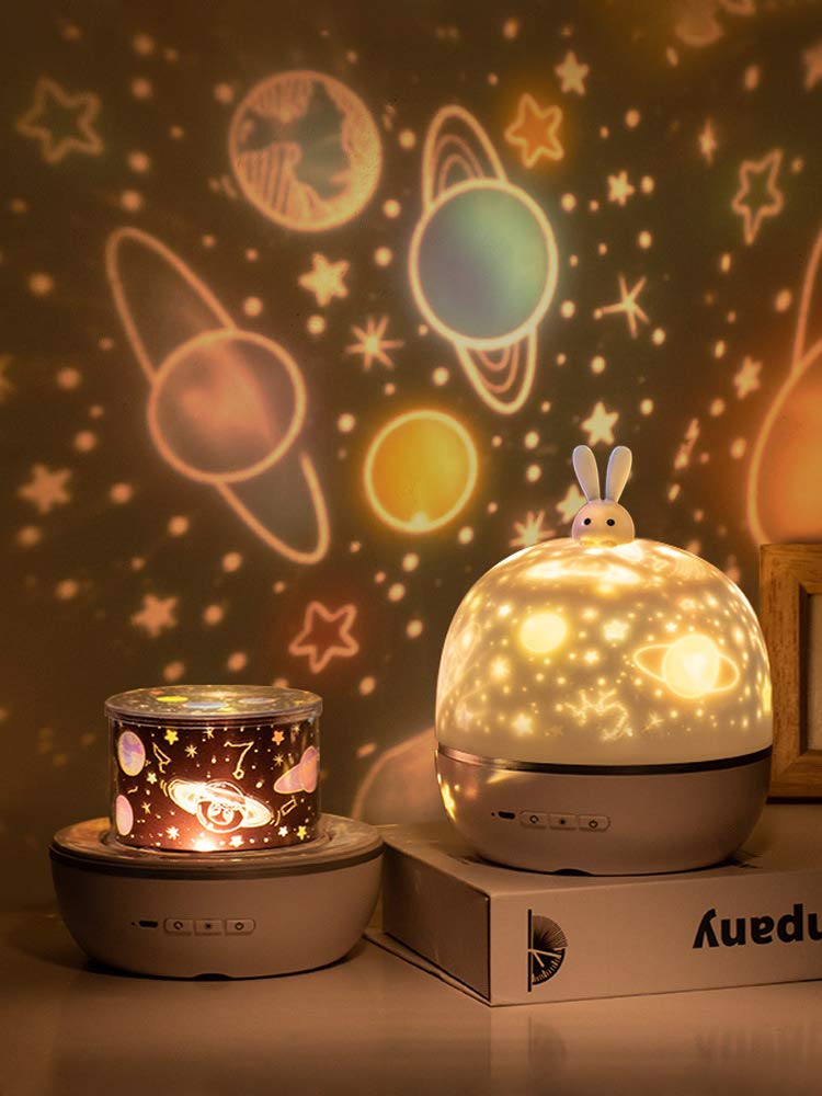 N/A Proyector infantil luz nocturna Lámpara de proyección de estrella con rotación de 360 ​​° Luz Musical USB Regalos De Cumpleaños De Navidad