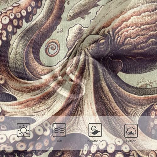 Vintage Octopus Print Toddler Girls Panties, Kids Underwear, 2T–8 Years3