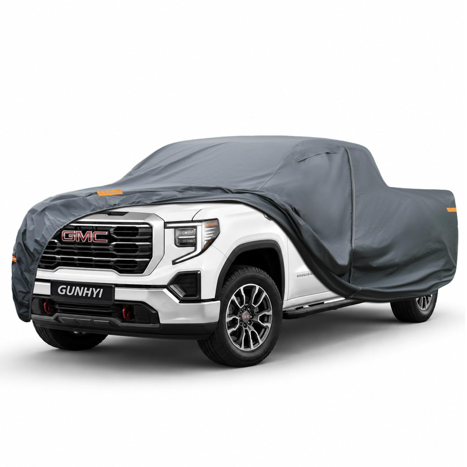 GUNHYI Premium Truck Cover Custom Fit GMC Sierra 1500 Crew Cab Short Bed, 16 Layers Heavy Duty Truck Cover Waterproof All Weather with Zipper Door for Sun Rain Snow Dust Uv Protection