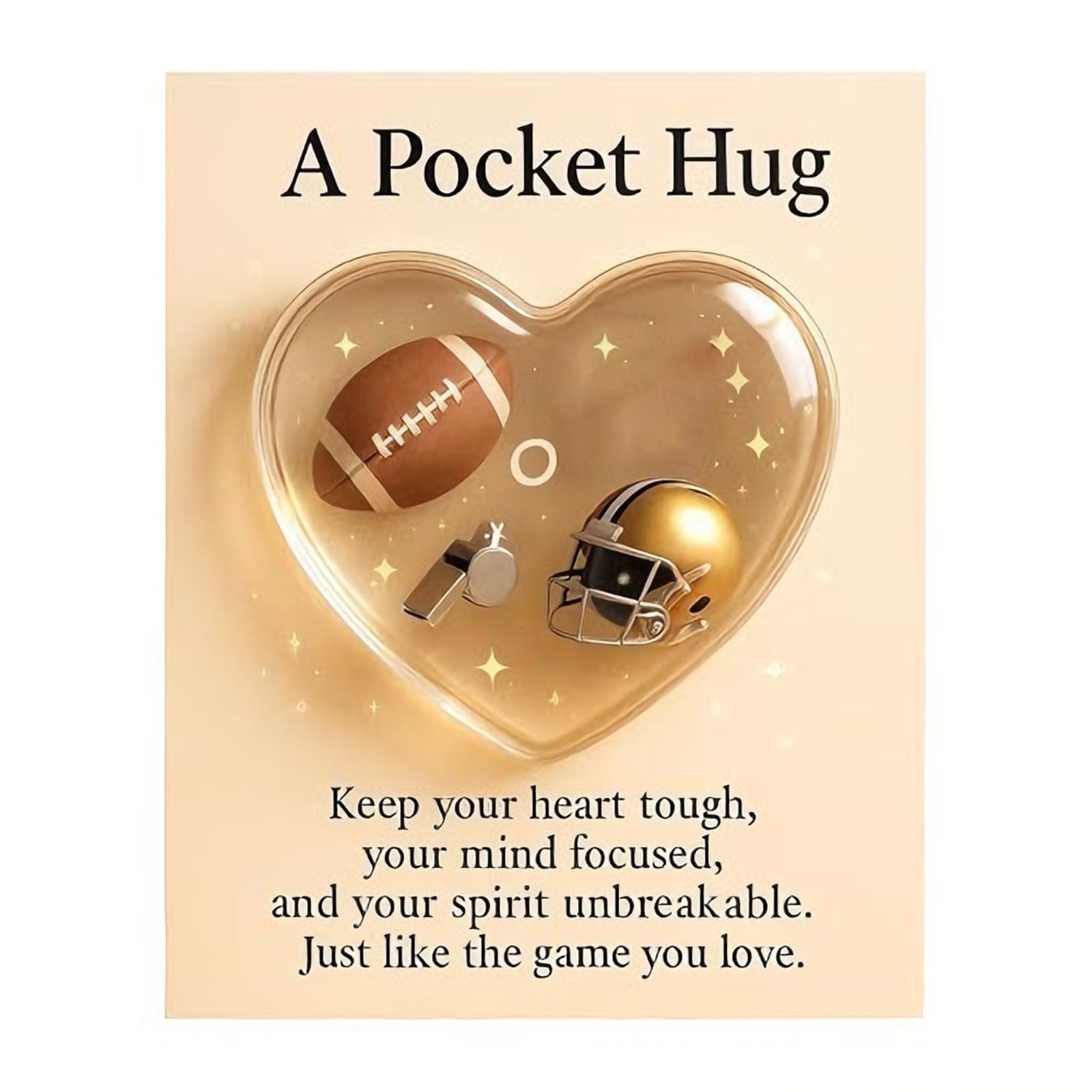 hogtnd Portable Sports Acrylic Pockets Hug Heart Card, Handmade Surprise Sports Theme Pockets Hug Card, Acrylic Love Card, Message Card, Greeting