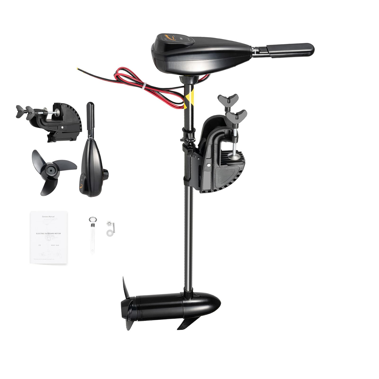 Aussenborder Elektromotor, 12V Elektromotor Boot, 626W Schlauchboot Mit Motor, 5V- & 3R-Gänge, 36kg Schubkraft der Außenborder, Schlauchboot Motor für Schlauchboot & Fischerboot (Silber)