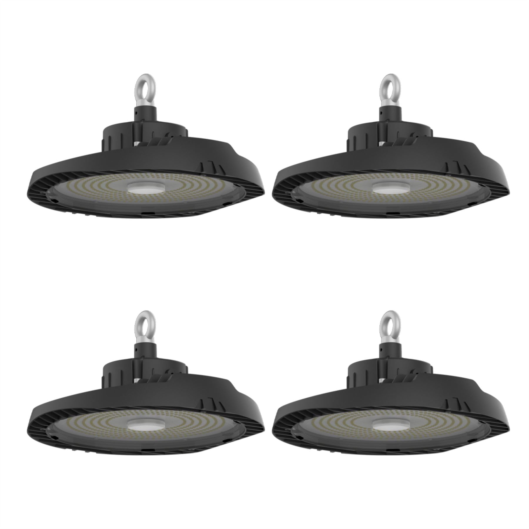 Set of 4 x 150W LED High Bay Lights, UFO Style Warehouse Commercial Lighting, IP65 Rated