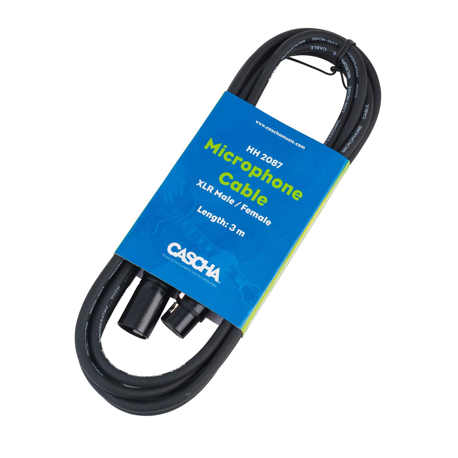 CASCHA Kabel mikrofonowy premium XLR żeński do XLR męski 3 m czarny