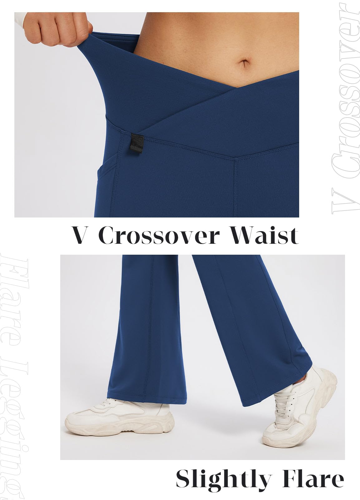 baleaf Pantalon Thermique pour Femme avec Poches randonnée, imperméable Coupe Bootcut Chaud d'hiver Cardamome Bleu Manche S