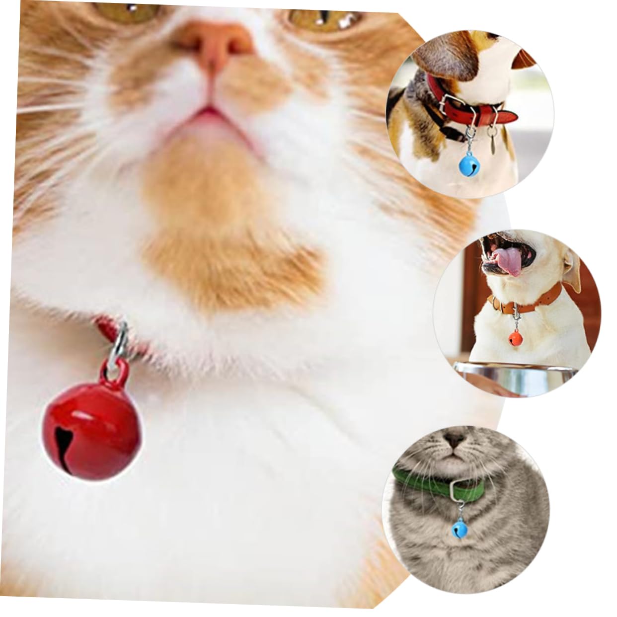 Angoily 16pcs Pet Supply Compact Cat Collar Bells Pet Accessory Cat Accessories Multifunction Cat Supplies, 2.8x1.4cm, Metal