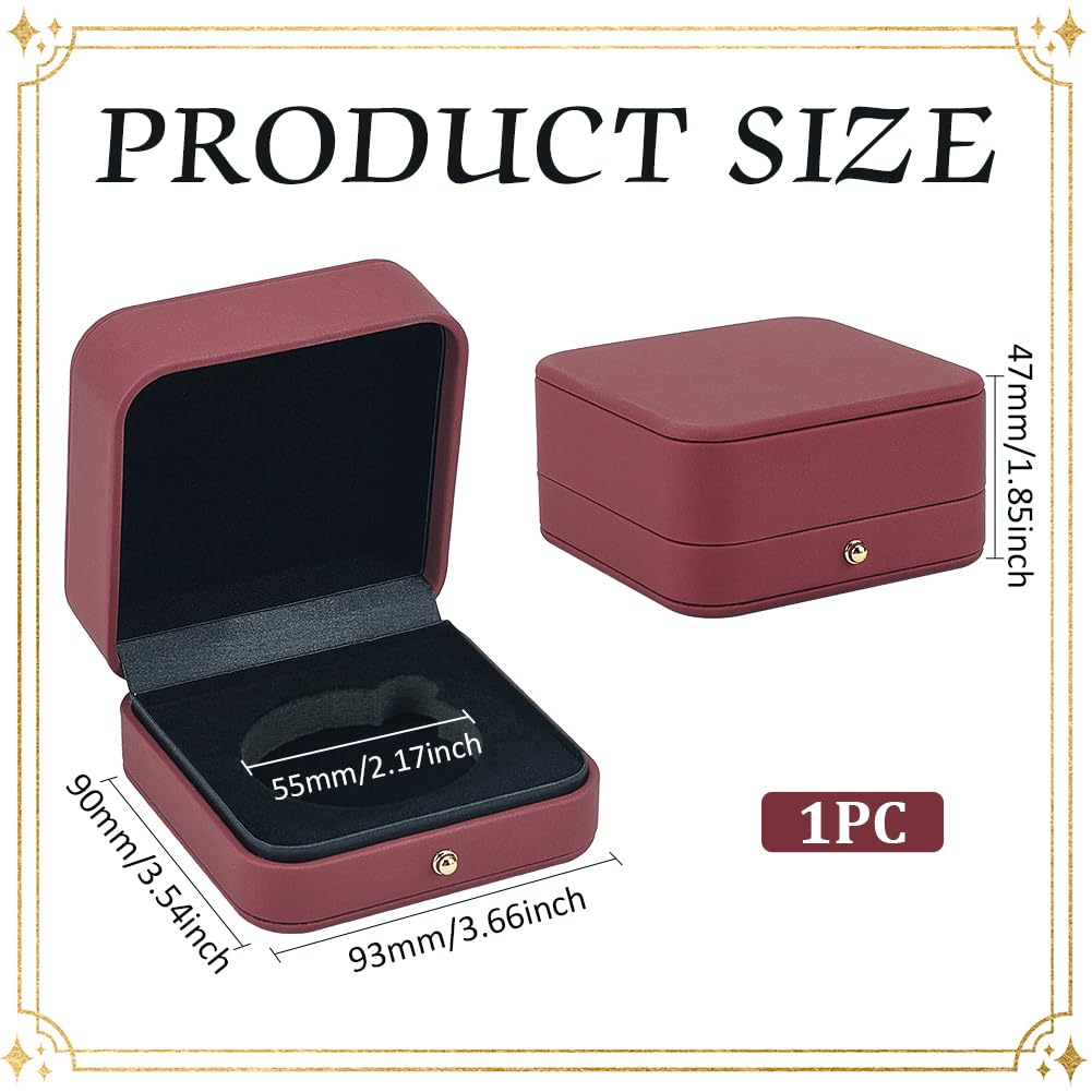 Scatola Porta Monete In Legno Rosso Scuro Con Velluto: Custodia Per 40 Monde Commemorative - 2