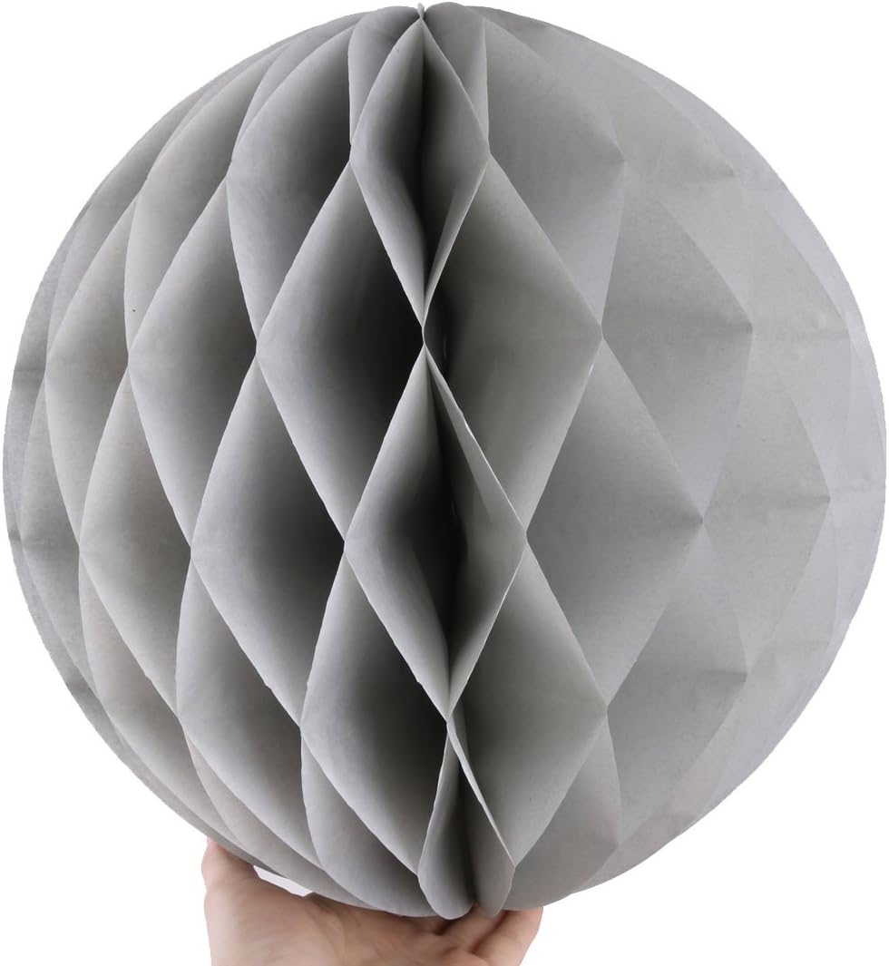 Ruilogod Paper Household Party Wall Window Door DIY Decoration Honeycomb Ball 12 Inch Dia 10 Pcs Gray (id: f0a e4f 53c d6f f53